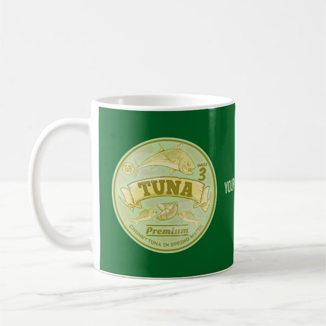 Tonfisk kan kasta konsthonad fisk kaffemugg (Vänster)