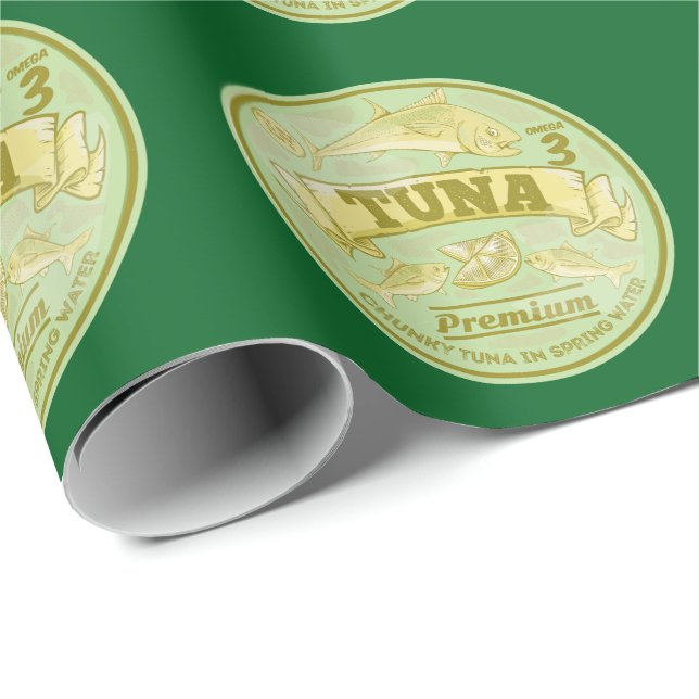 Tonfisk kan kasta konsthonad fisk presentpapper (Rullad Hörn)