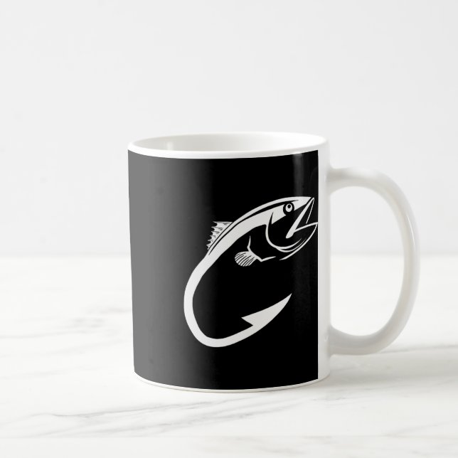 Tonfisk Krok minimal Fisher Man Fishing Älskare Kaffemugg (Höger)