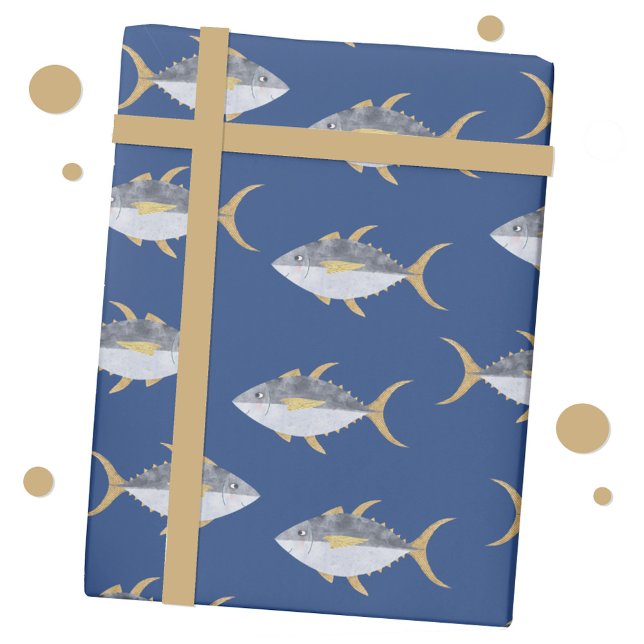 Tonfisk Presentpapper (Tuna fish fun gift wrap paper roll)