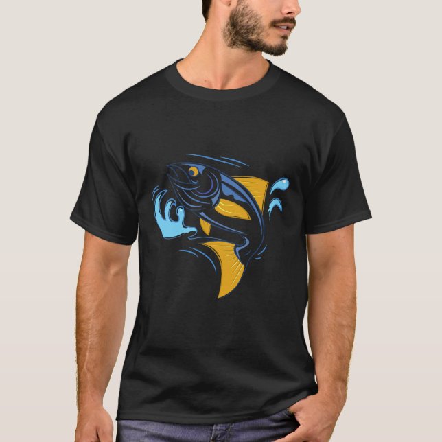 Tonfisk som fiskas från havet t shirt (Framsida)