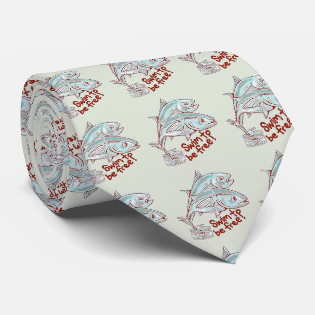 Tonfisk som flyter upp en tenn slips (Rullad)