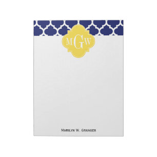 Tonfisk Whmaroccan #5 Ananas 3 Initial Monogram Anteckningsblock