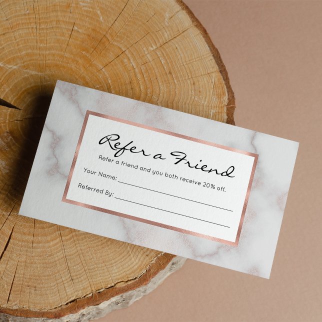  tonfiskar rosa ros guld, vit marmor mönster rabattkort (Blush tones pink rose gold white marble 11)