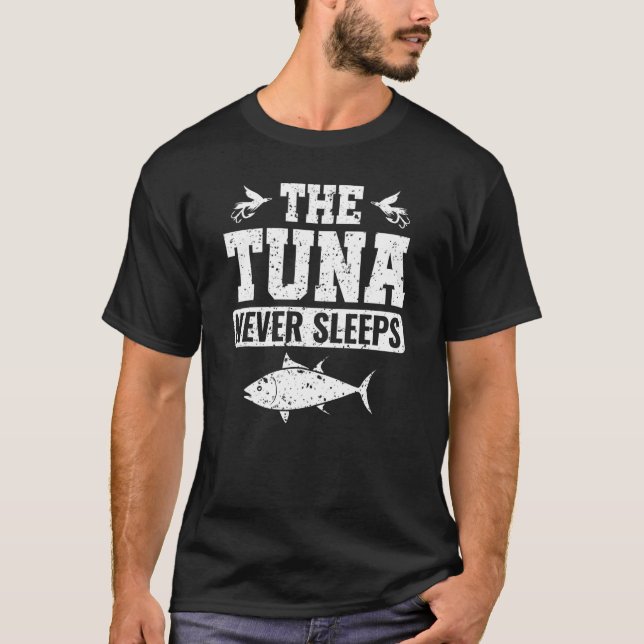 Tonfisken lyfter aldrig tonfisk, gulfenad tonfisk t shirt (Framsida)