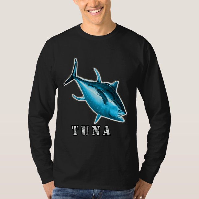 Tonfiskens nationella geografiska fiskevatten t shirt (Framsida)