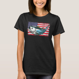 Tonfiskfiske i USA flagga utanför kusten T Shirt