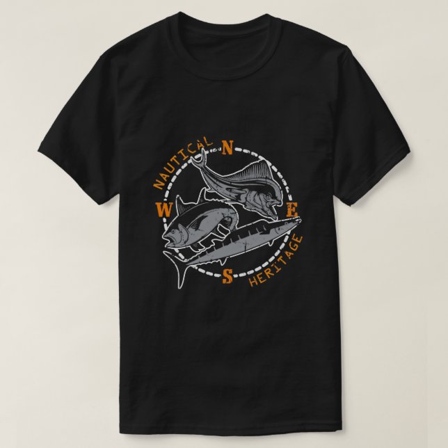 Tonfiskfiske Nautical FishGift for Fisher T Shirt (Design framsida)