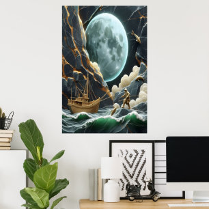 Tonfiskfiske under Cliff Poster