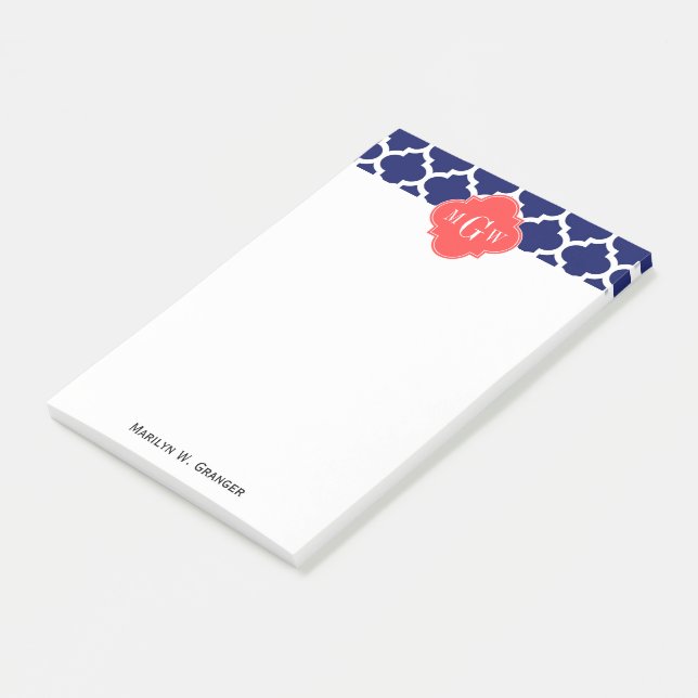 Tonfiskvete, marockansk #5, korallrött 3, första m post-it block (Vinklad)