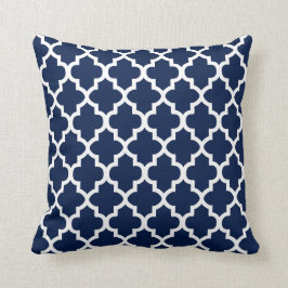 Tonformad blå och vit fyrkantig design| DIY Färg Kudde