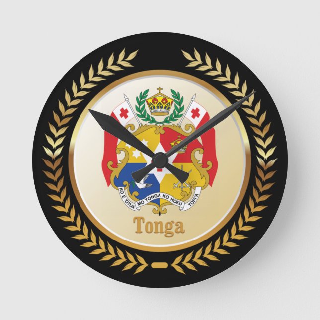 Tonga Coat Of Arms Rund Klocka (Framsida)