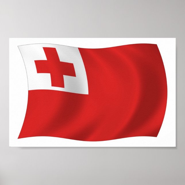 Tonga Flagga Affisch Print (Framsidan)