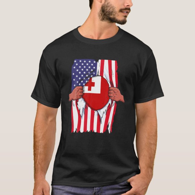 Tonga Flagga Blood Inside Me Home Pride Tongan Ame T Shirt (Framsida)