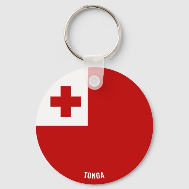 Tonga Flagga Charming Patriotic Nyckelring (Framsida)