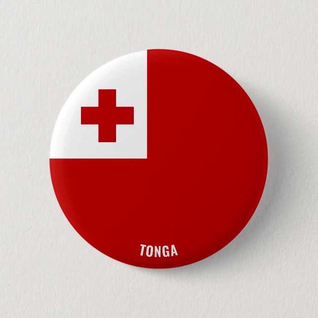 Tonga Flagga Cute Patriotic Knapp (Framsida)