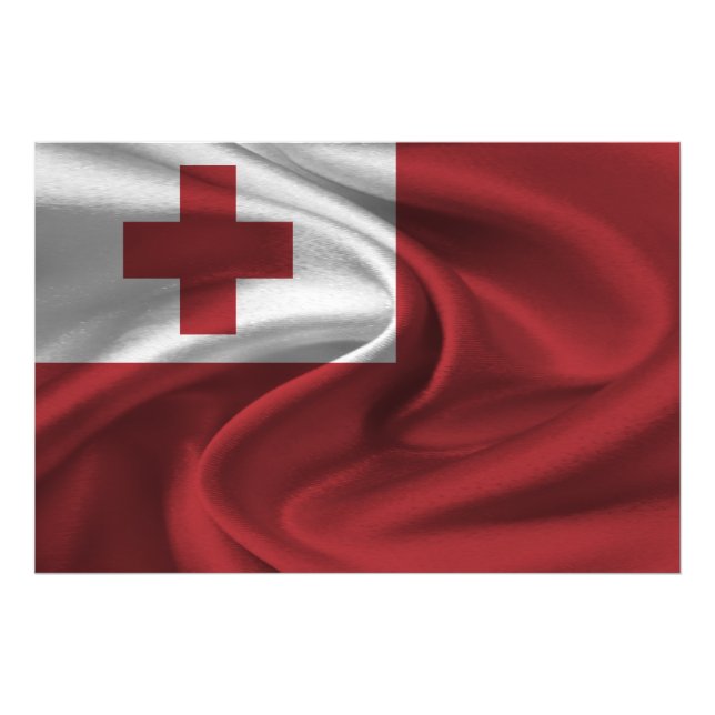 Tonga Flagga Fototryck (Framsidan)