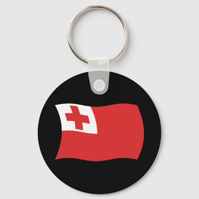 Tonga Flagga Keychain Nyckelring (Framsida)