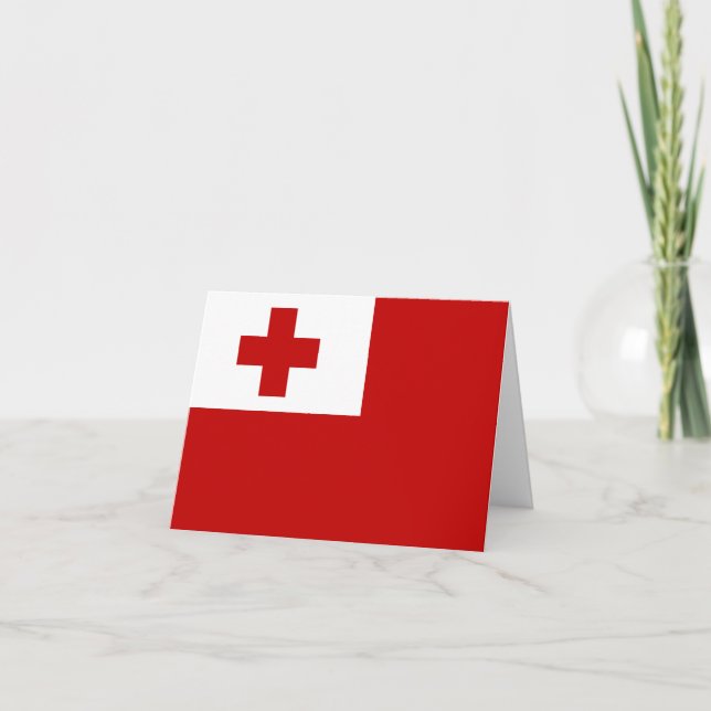Tonga Flagga Kort (Framsida)