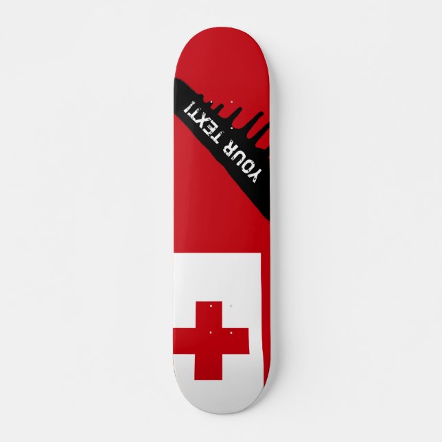 Tonga Flagga Mini Skateboard Bräda 18,7 Cm (Framsida)