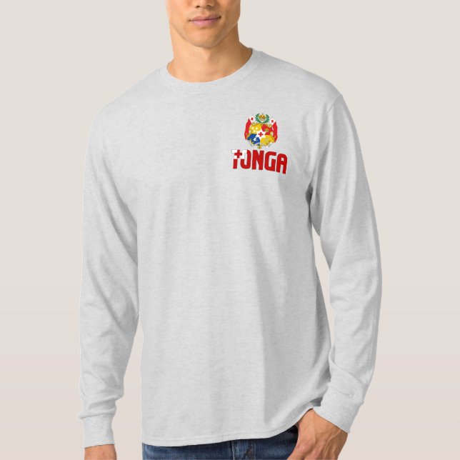 Tonga Flagga och Jacka av Arm Patriotic T Shirt (Framsida)