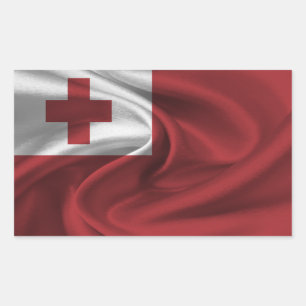 Tonga Flagga Rektangulärt Klistermärke
