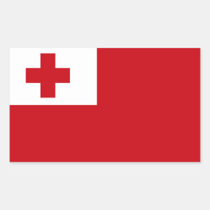 Tonga Flagga Rektangulärt Klistermärke