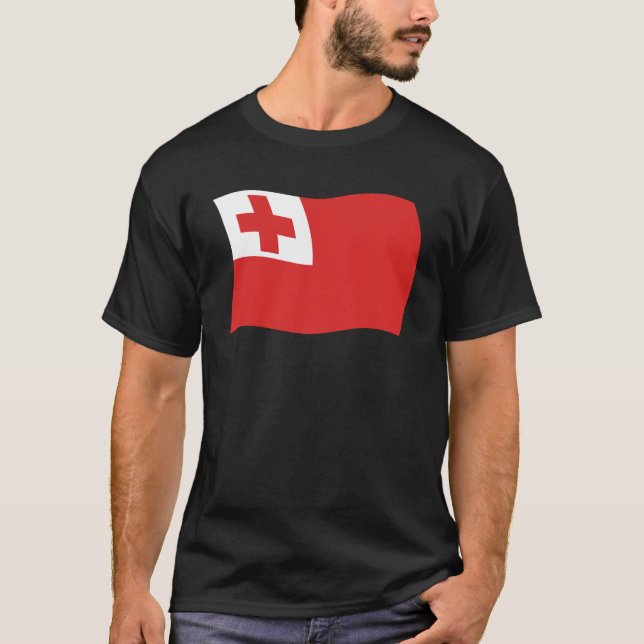 Tonga Flagga Shirt T (Framsida)