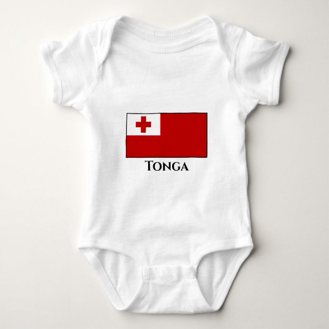 Tonga Flagga T Shirt (Framsida)
