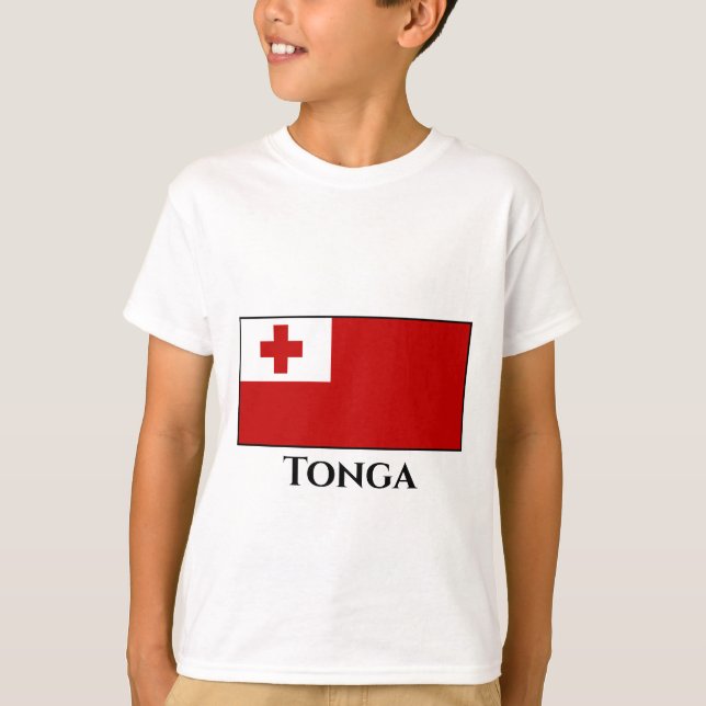 Tonga Flagga T Shirt (Framsida)