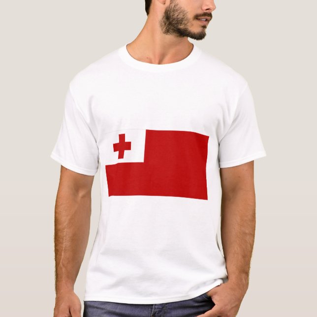 Tonga Flagga T Shirt (Framsida)