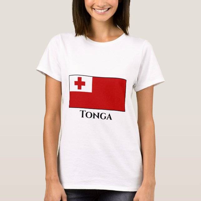 Tonga Flagga T Shirt (Framsida)