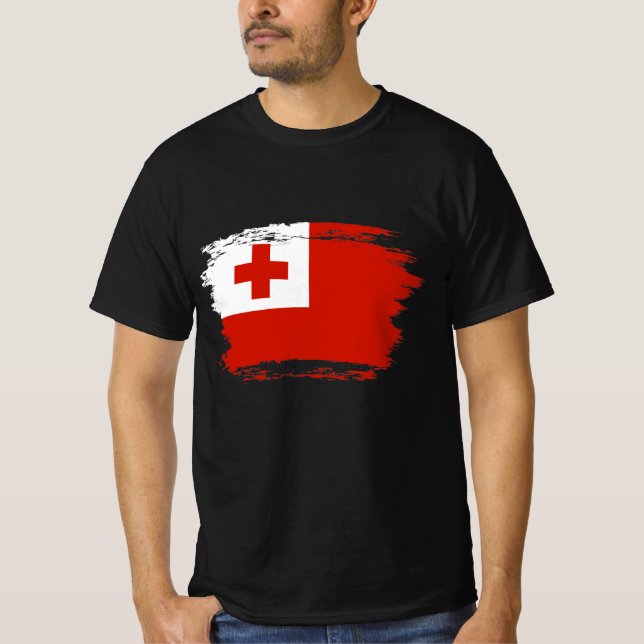 Tonga flagga t shirt (Framsida)