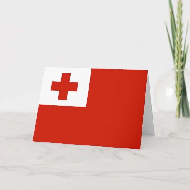 Tonga flagga tack kort (Framsida)