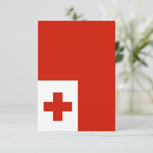 Tonga flagga tack kort (Stående Fram)