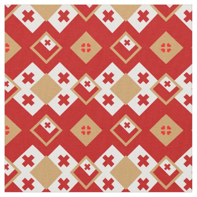 Tonga Flagga & Tonga Trendig Fabric mode Tyg (Närbild)