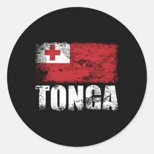 Tonga Flagga Tongan Flagga Huva Runt Klistermärke