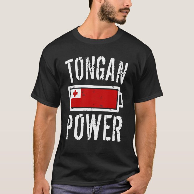 Tonga Flagga Tongan Power Battery Proud Tee (Framsida)