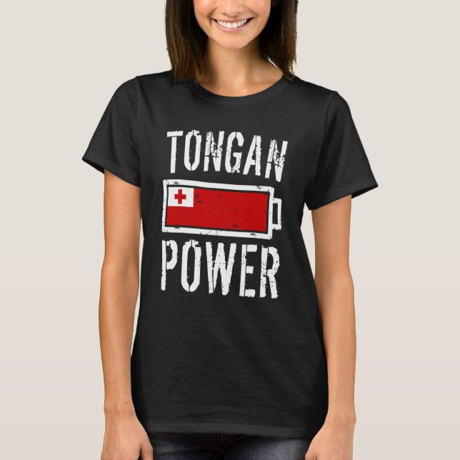 Tonga Flagga Tongan Power Battery Proud Tee (Framsida)