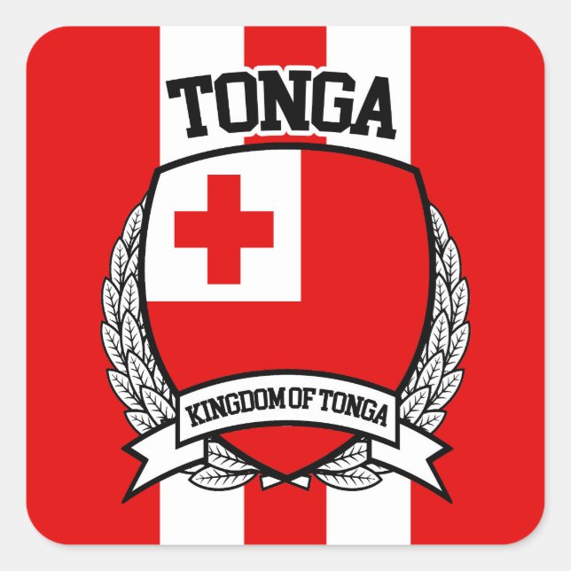 Tonga Fyrkantigt Klistermärke (Framsida)