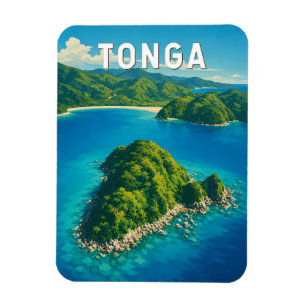 Tonga Illustration Resa Konst Vintage Magnet