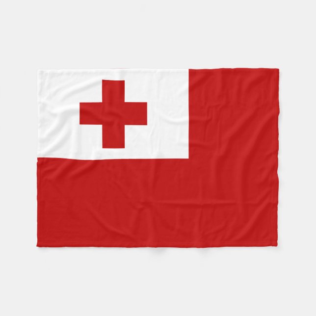 Tonga Island Flagga Red Kor Fleecefilt (Framsidan (Horisontell))