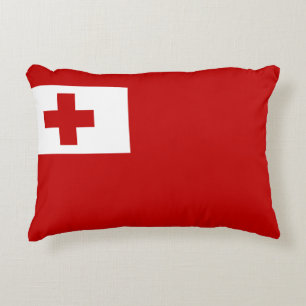 Tonga Island Flagga Red Kor Prydnadskudde