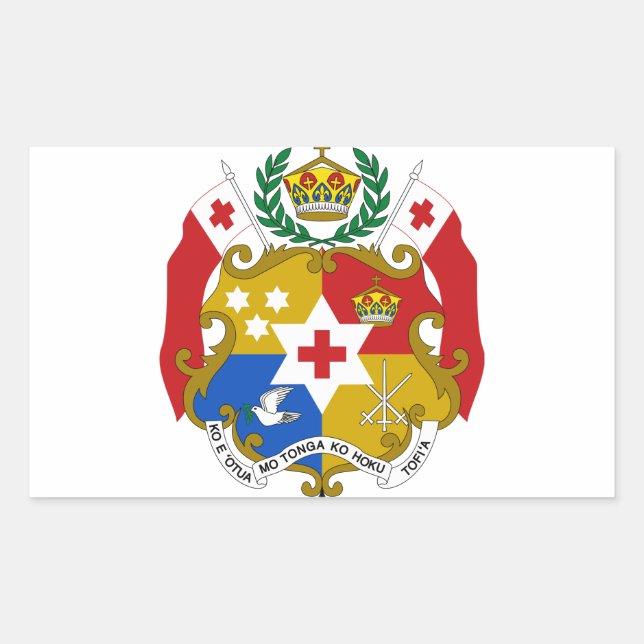 Tonga Jackar av Arm Rektangulärt Klistermärke (Framsida)