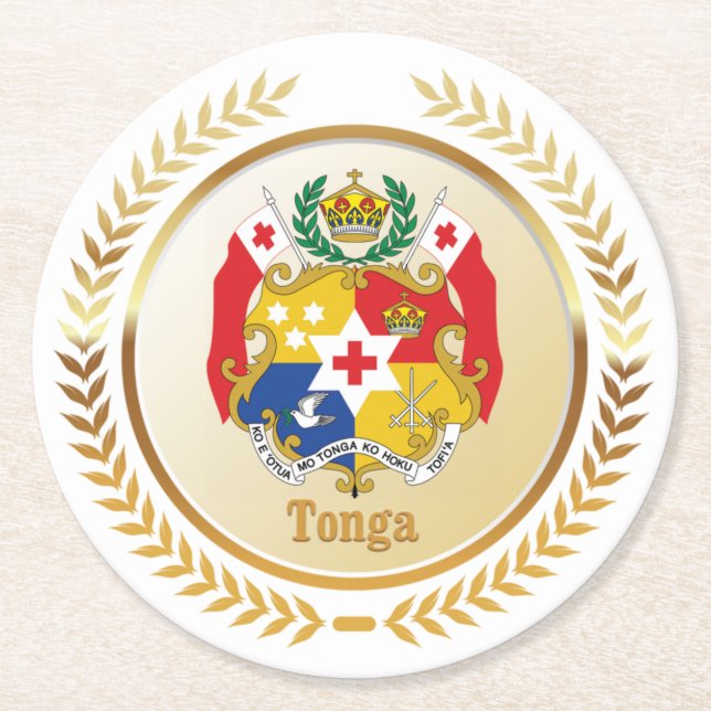 Tonga Jackar av Arm Underlägg Papper Rund (Framsidan)