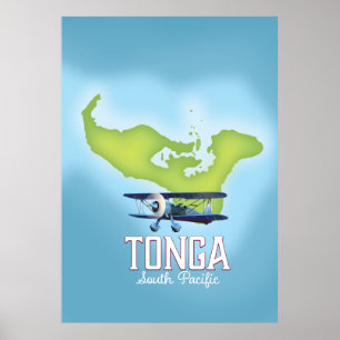 Tonga Karta-reseaffisch Poster