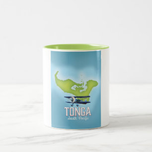 Tonga Karta-reseaffisch Två-Tonad Mugg