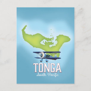 Tonga Karta-reseaffisch Vykort