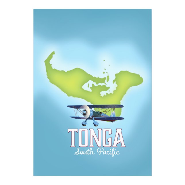 Tonga kartan Flygresor affisch Fototryck (Framsidan)