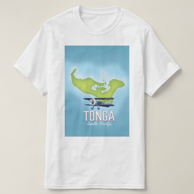 Tonga kartflyg resaffisch t shirt (Design framsida)